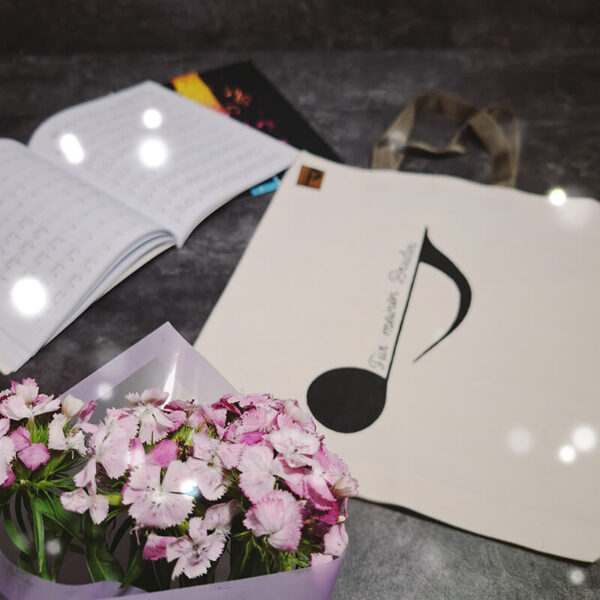 ساک پارچه ای متقال با طرح موسیقی