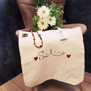 ساک پارچه ای متقال طرح لبخند